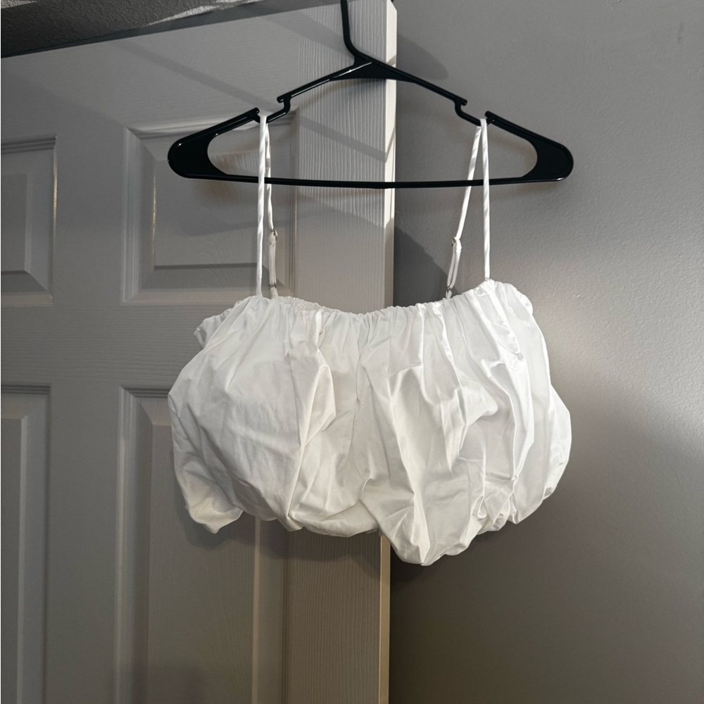 DISSH MONTY WHITE BUBBLE CROP TOP - Picture 2 of 8